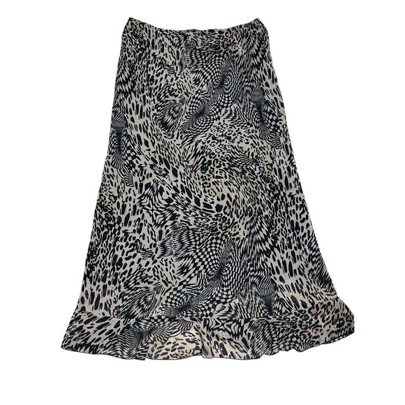 L Amadei By D.P. Altomonte Animal Print Max Skirt Ruffled Ends Women’s Size XL V - Picture 2 of 9
